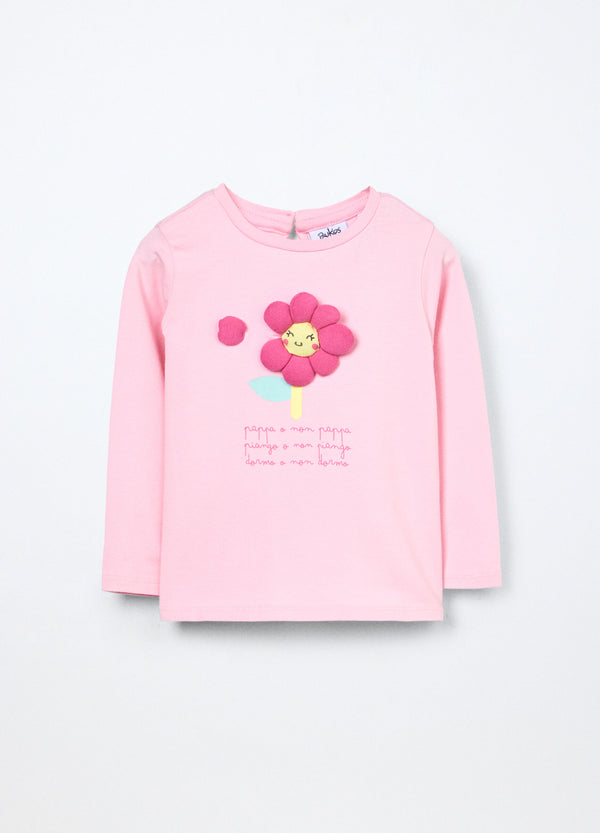 T-shirt in jersey di cotone stretch neonata