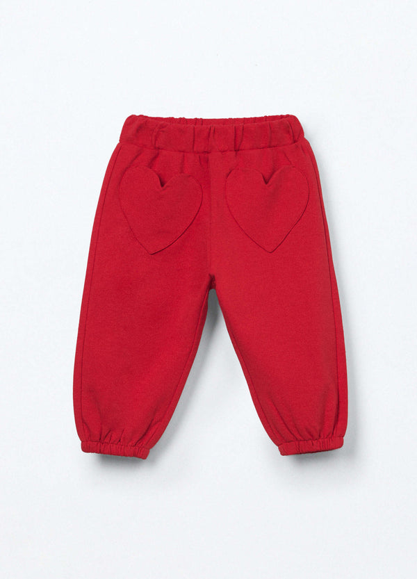 Jogger in french terry di cotone stretch neonata