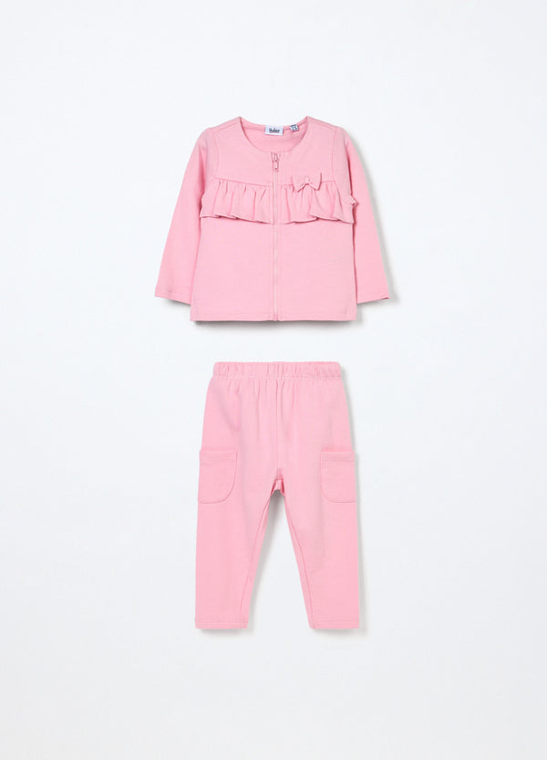 Jogging set in french terry di puro cotone neonata