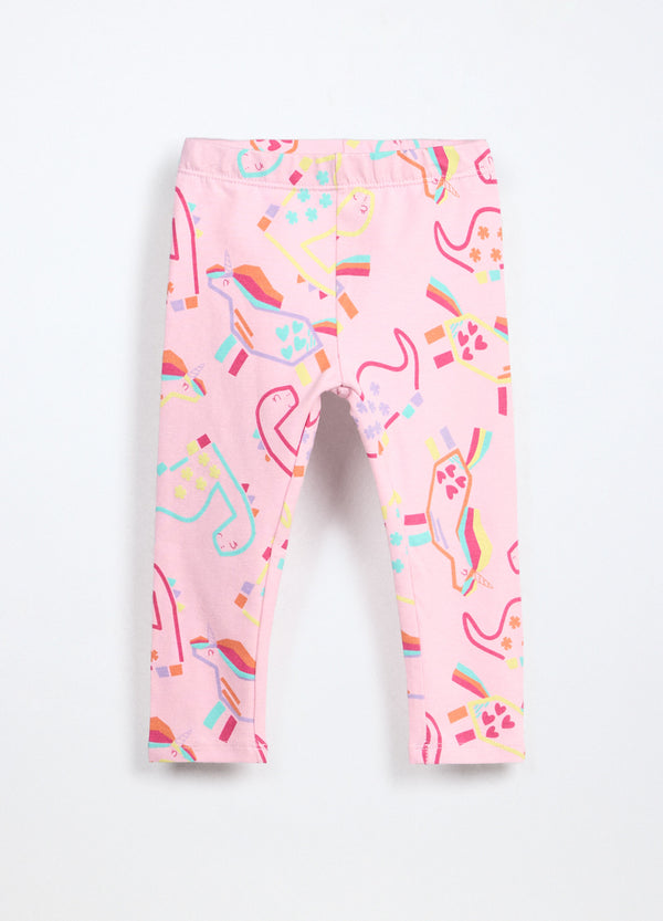 Leggings in jersey di cotone stretch neonata