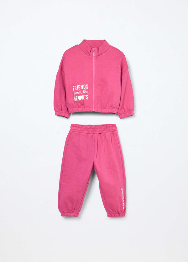 Jogging set in french terry di puro cotone neonata