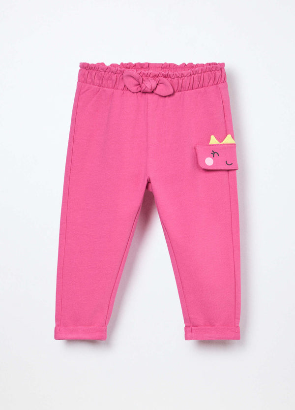 Jogger in french terry di cotone stretch neonata