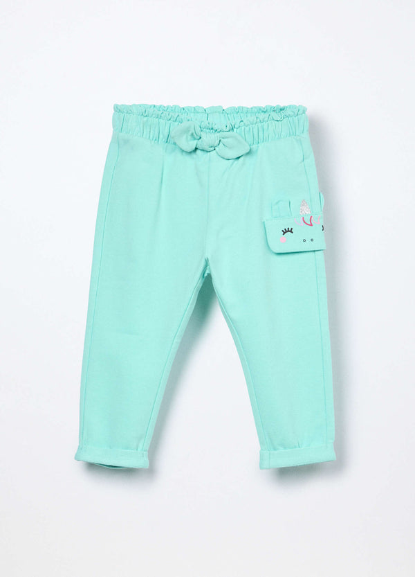 Jogger in french terry di cotone stretch neonata