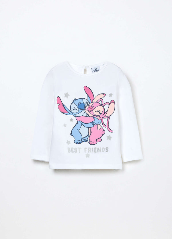 T-shirt in jersey di cotone stretch neonata