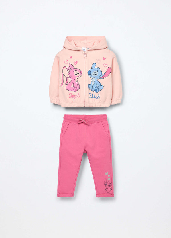 Jogging set in jersey di cotone stretch neonata