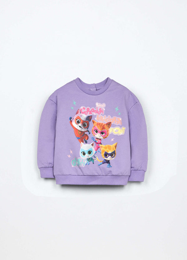 Felpa in french terry di cotone stretch neonata