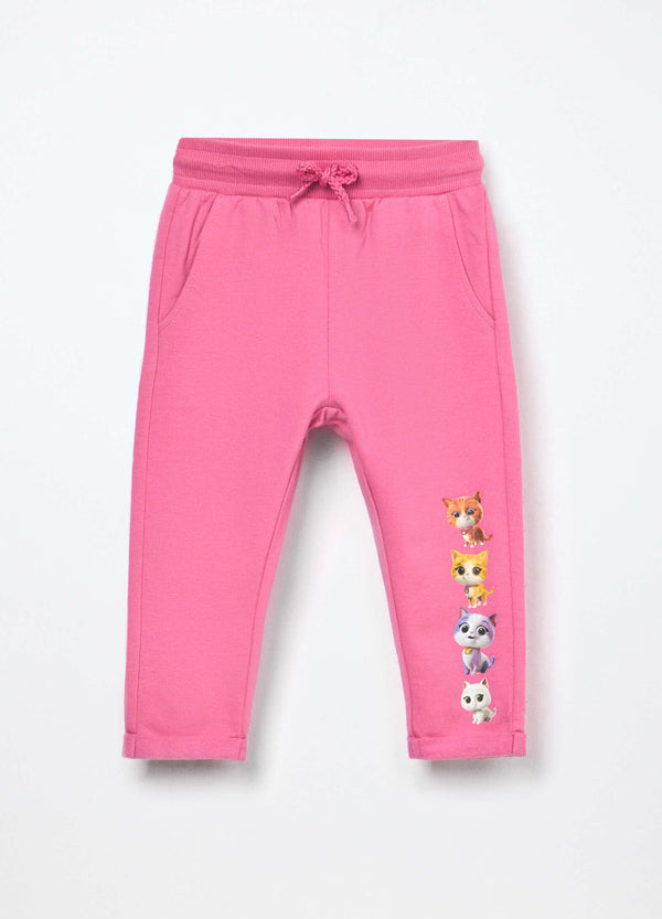 Jogger in french terry di cotone stretch neonata