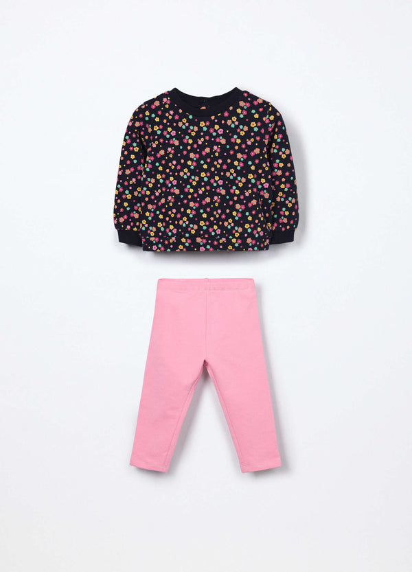 Jogger in french terry di puro cotone neonata