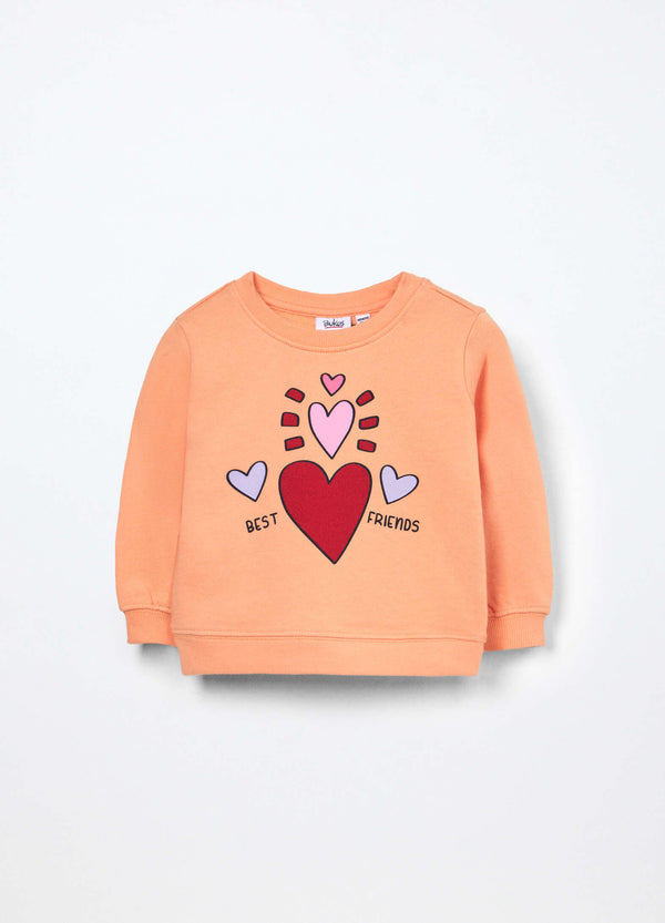 Felpa in french terry di puro cotone neonata