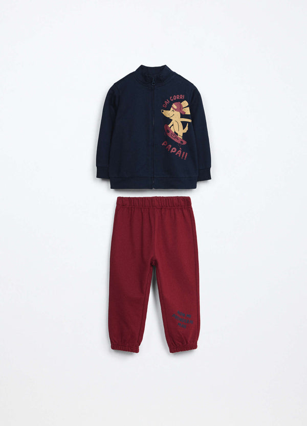 Jogging set in french terry di puro cotone neonato