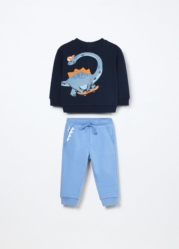 Jogging set in french terry di puro cotone neonato