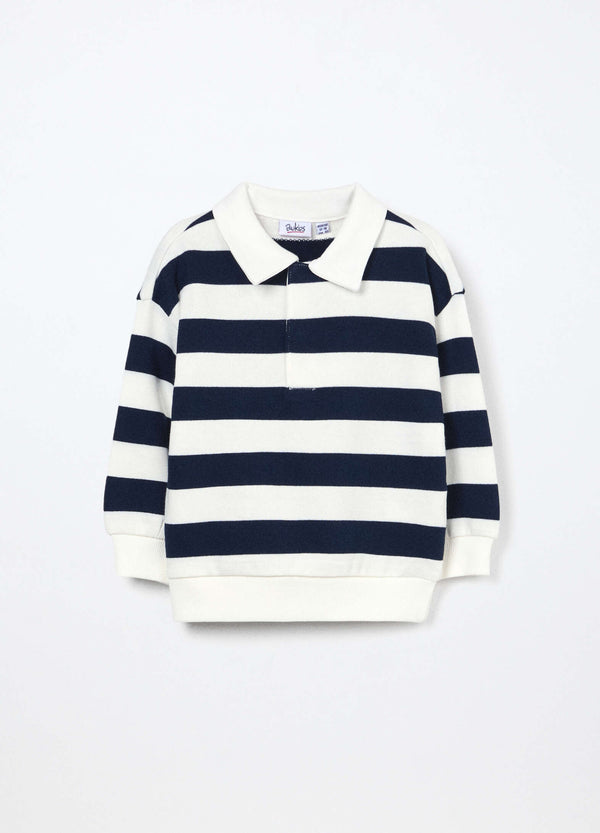 Polo in french terry di puro cotone neonato