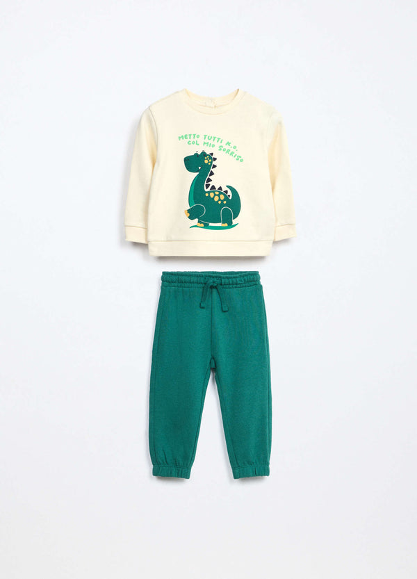 Jogging set in french terry di puro cotone neonato