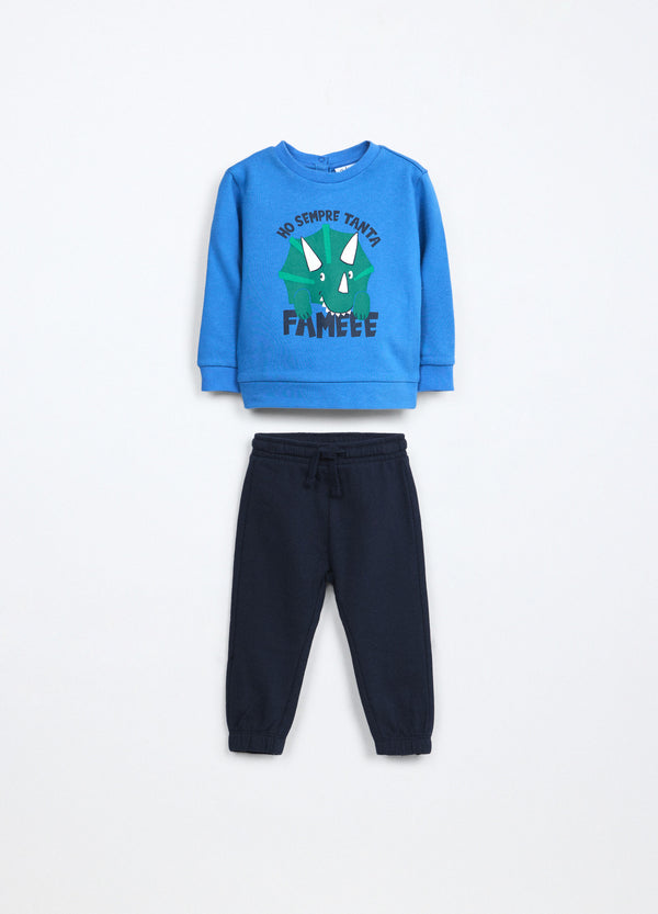 Jogging set in french terry di puro cotone neonato