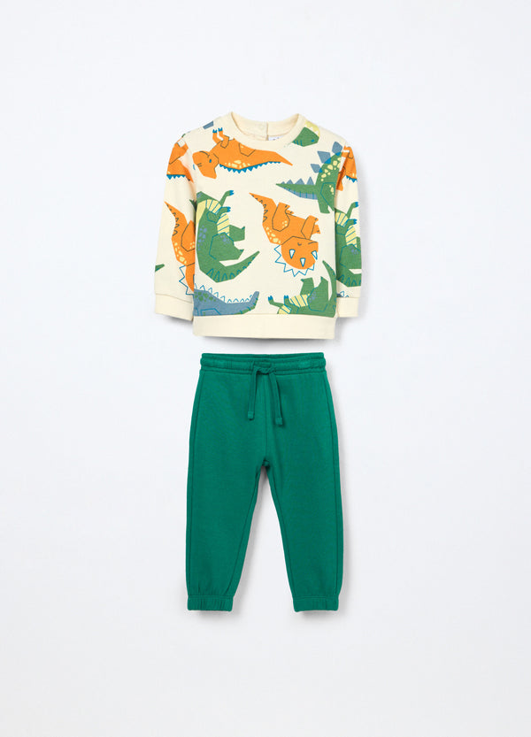Jogging set in french terry di puro cotone neonato