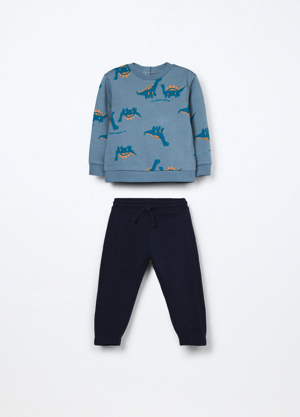 Jogging set in french terry di puro cotone neonato