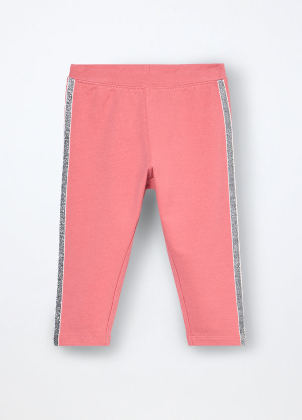 Leggings in french terry di cotone stretch neonata