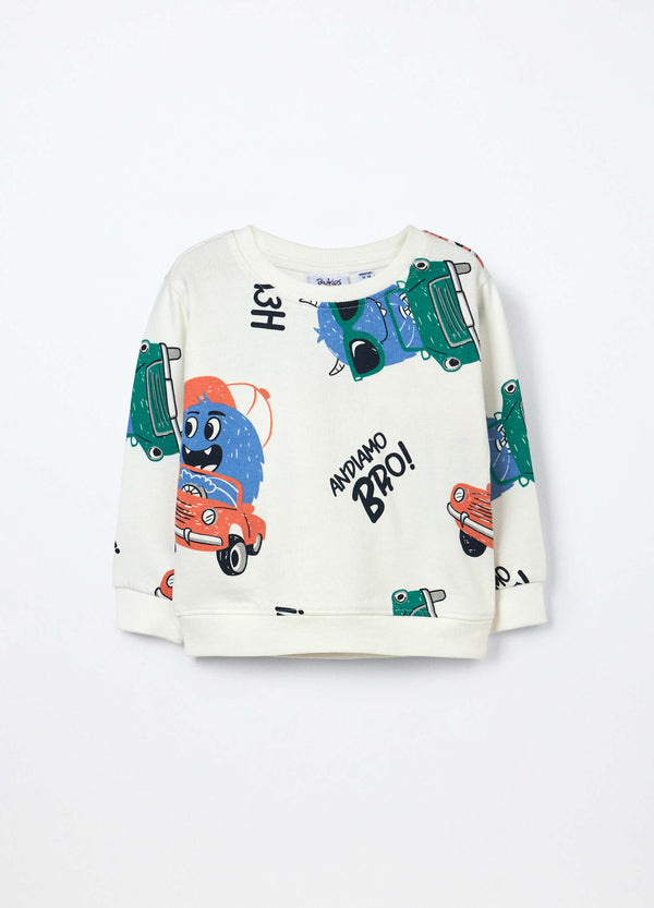 Felpa in french terry di puro cotone neonato