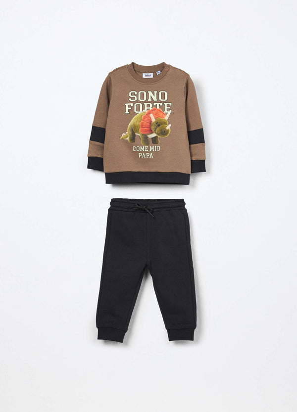 Jogging set in french terry di puro cotone neonato