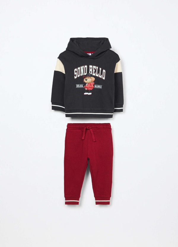 Jogging set in french terry di puro cotone neonato