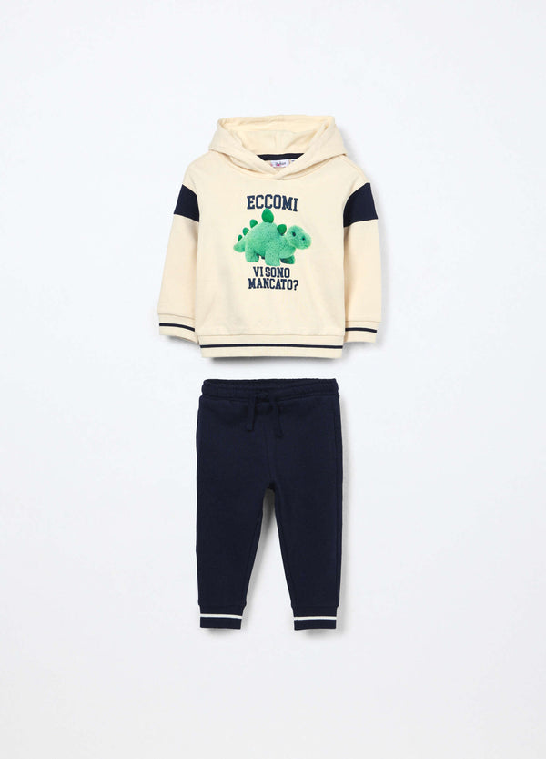 Jogging set in french terry di puro cotone neonato