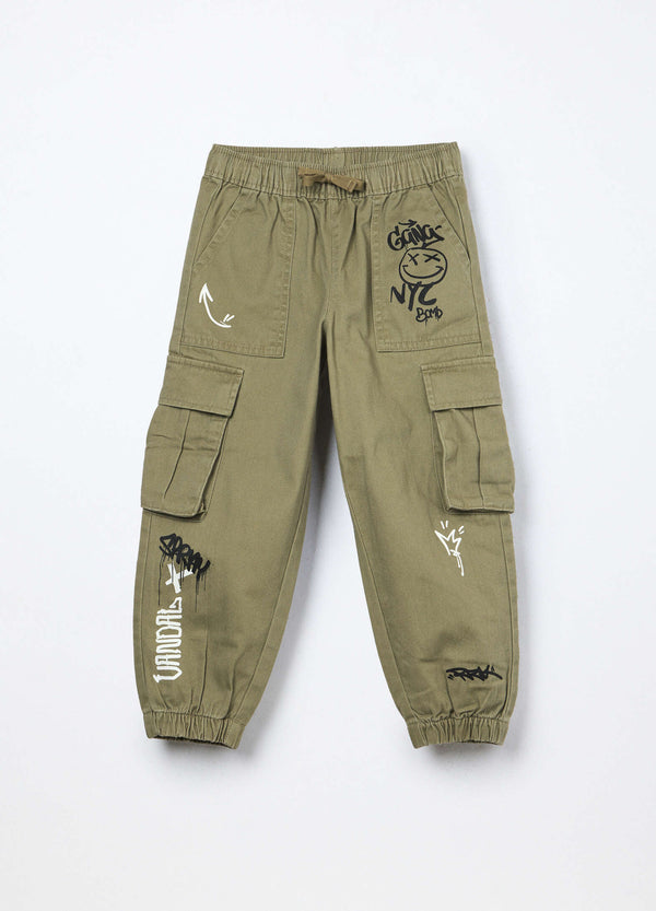 Pantaloni cargo in puro cotone bambino