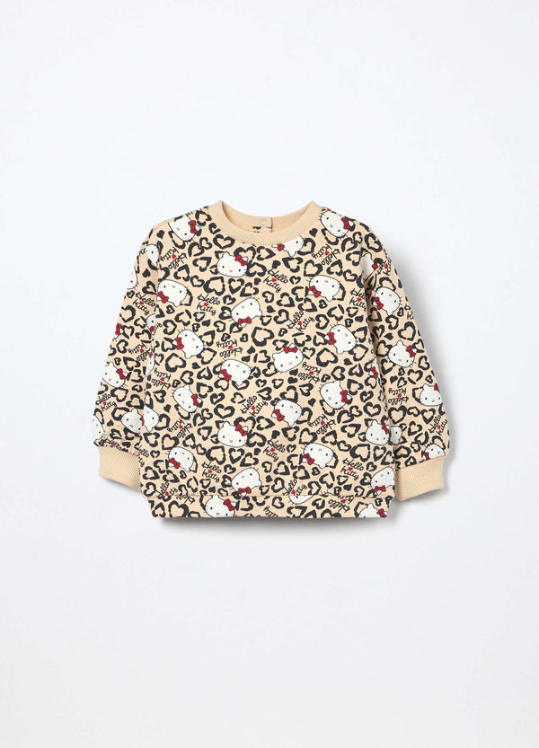 Felpa in french terry di cotone stretch neonata