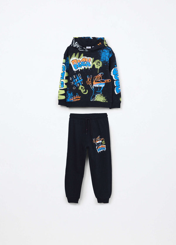 Jogging set in french terry di puro cotone