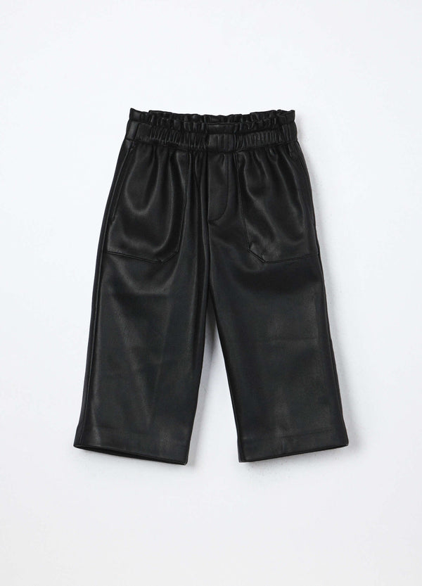 Pantaloni wide leg in eco pelle Blukids neonata