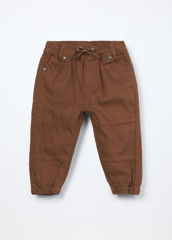 Jogger in twill di cotone stretch neonato