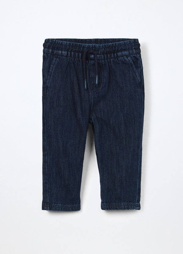 Pantaloni in denim misto cotone neonato