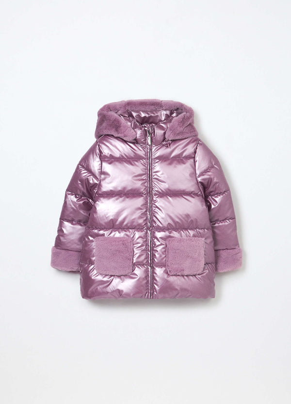 Giubbino imbottito con cappuccio bambina