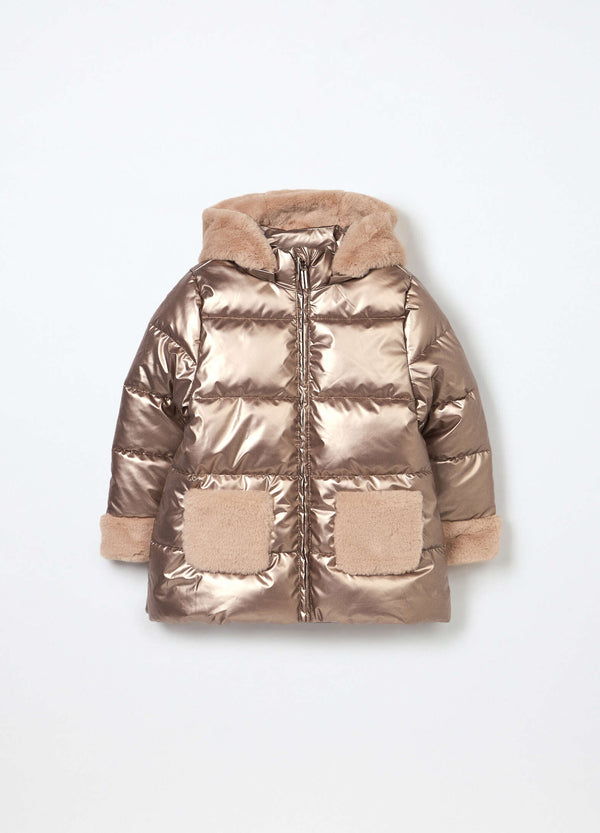 Giubbino imbottito con cappuccio bambina