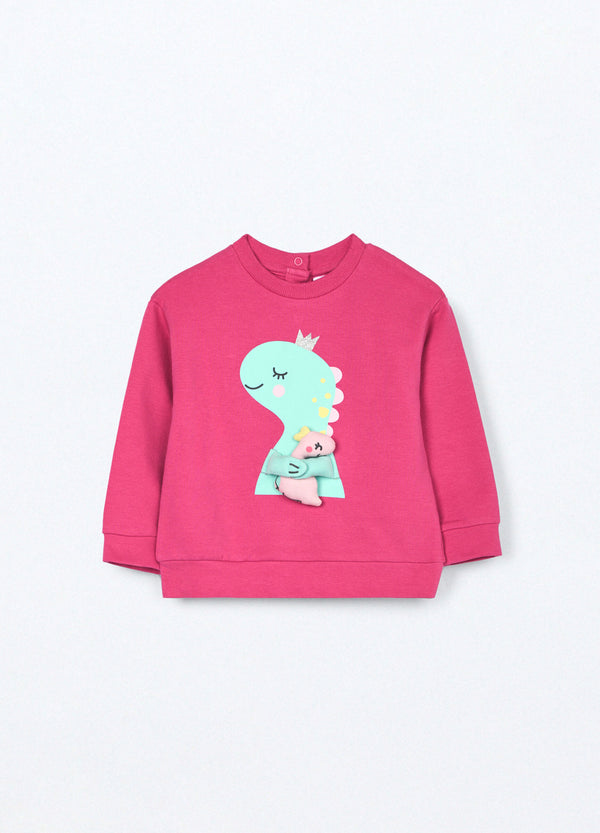 Felpa in french terry di cotone stretch neonata