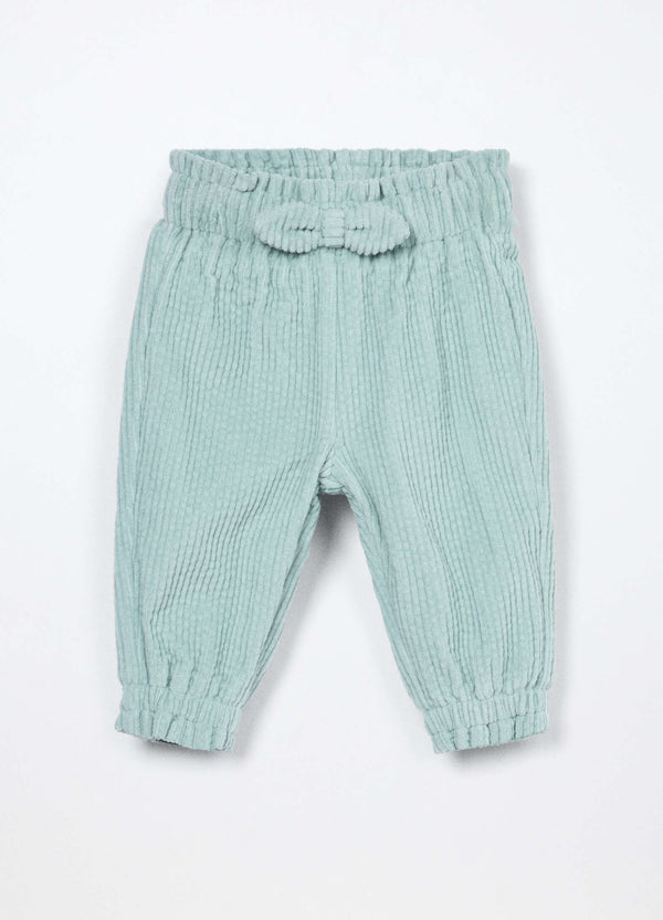 Jogger in velluto a coste neonata