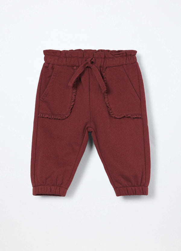 Pantaloni in felpa di puro cotone neonata