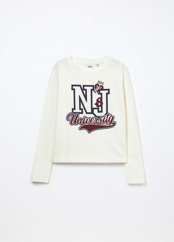 T-shirt in jersey di puro cotone ragazza.