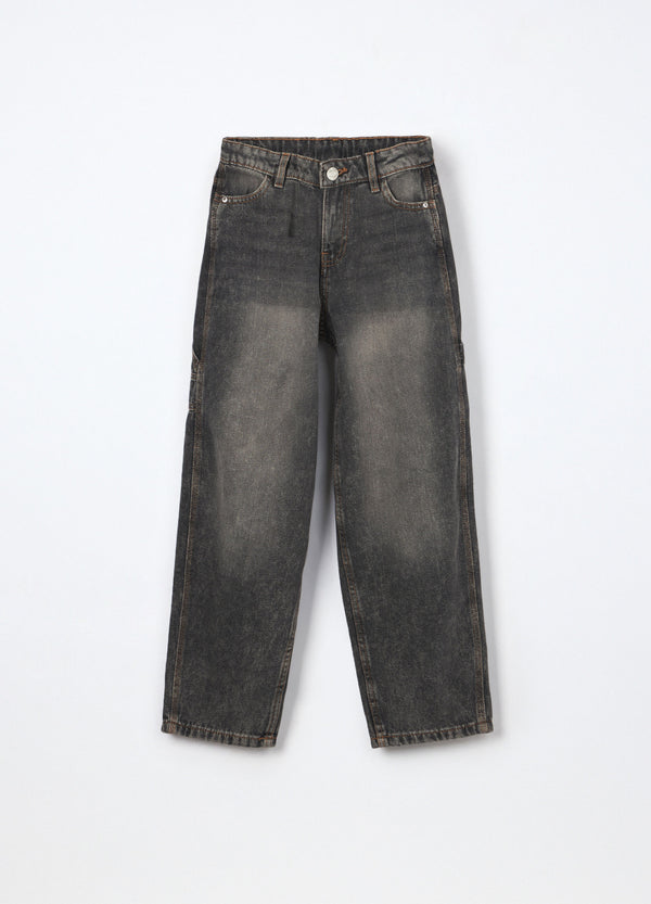 Pantaloni in denim di misto cotone stretch ragazza