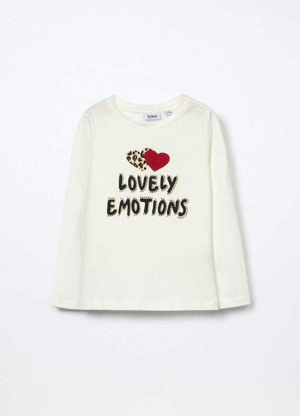 T-shirt in jersey di cotone stretch bambina