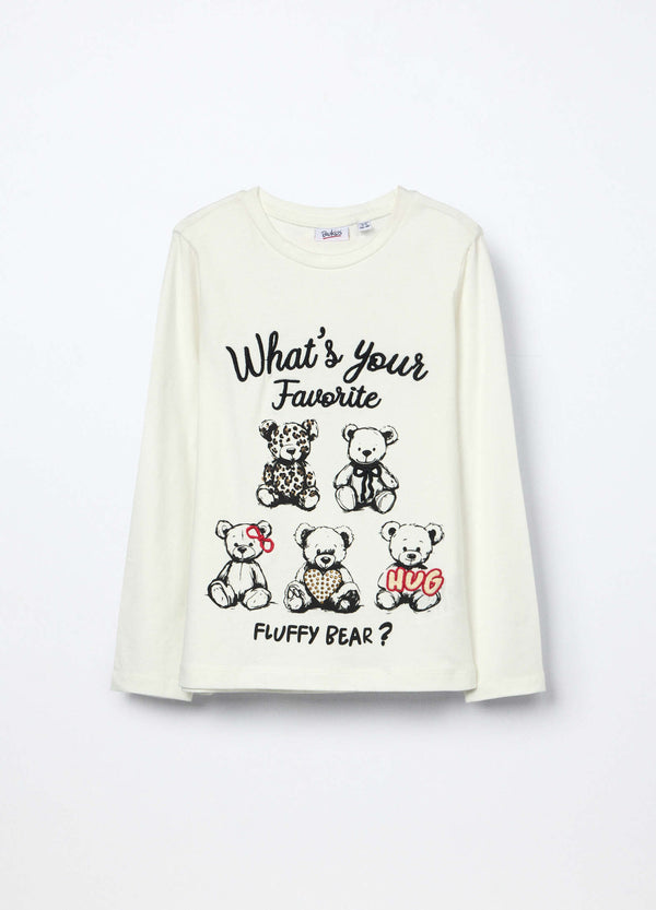 T-shirt in jersey di cotone stretch bambina