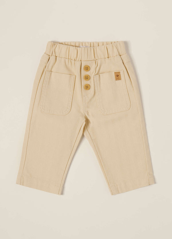 Pantaloni beige elasticizzati per neonato
