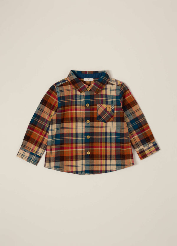 Camicia a quadri multicolor in flanella