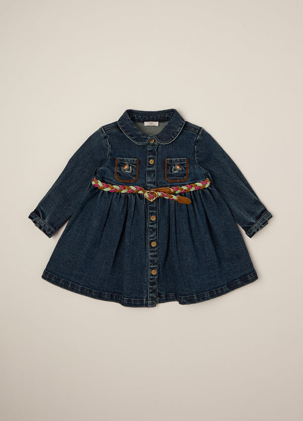Abito denim elasticizzato per bambina