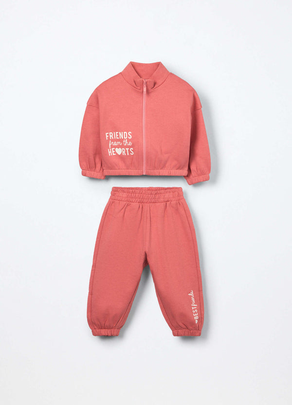 Jogging set in french terry di puro cotone neonata