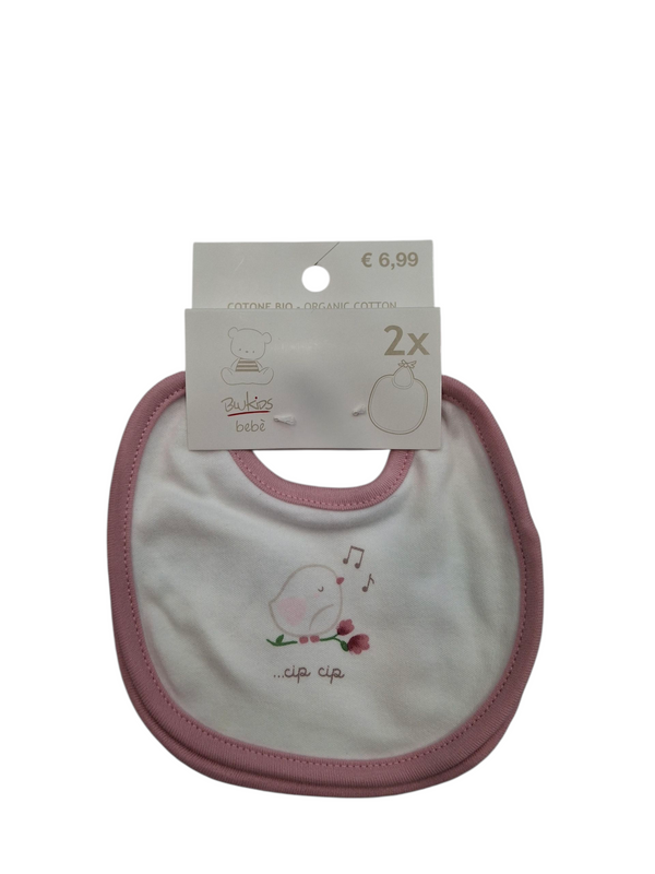 Pack 2 bavaglini in puro cotone neonata