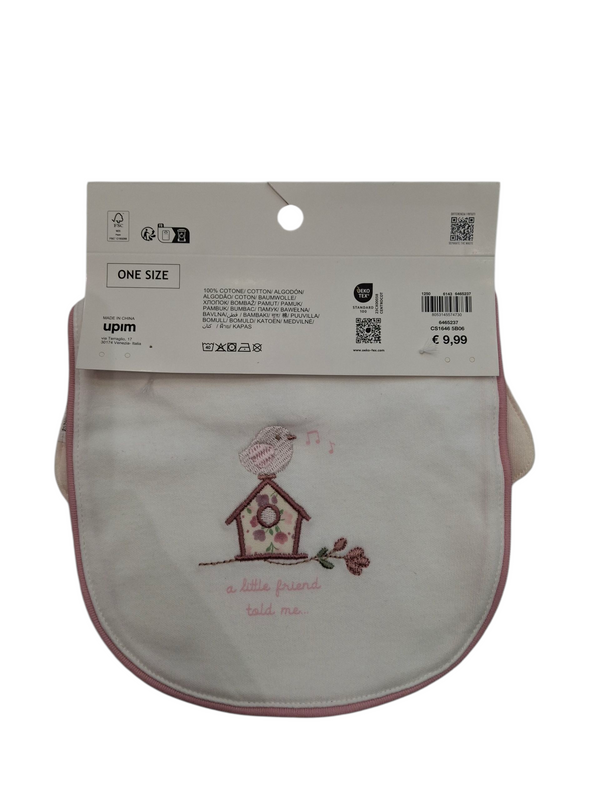 Pack 2 bavaglini in puro cotone neonata