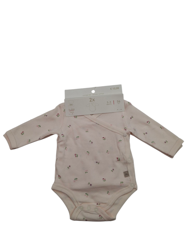 Pack 2 body in puro cotone neonata
