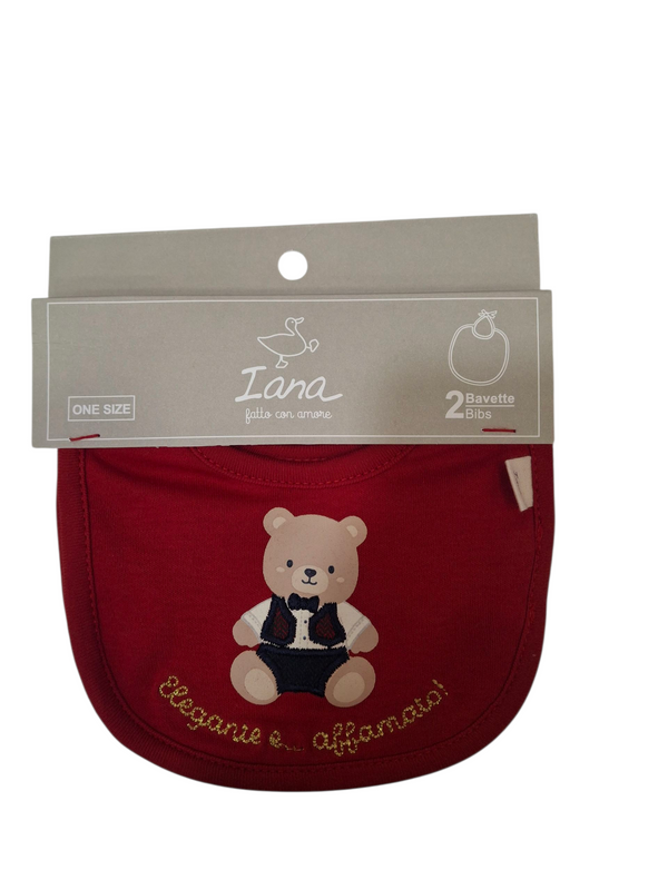 Pack 2 bavaglini in interlock di puro cotone IANA neonato