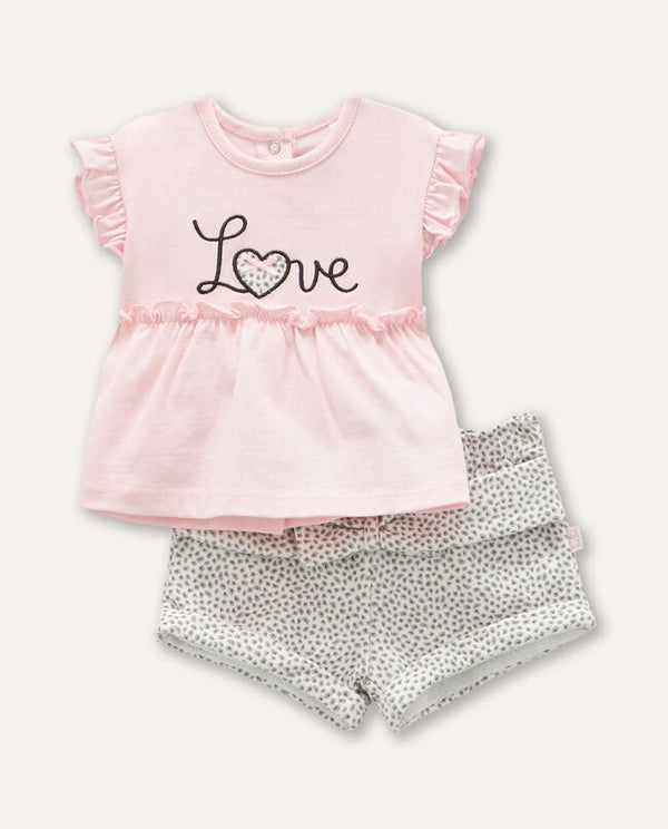 Set t-shirt + shorts in puro cotone neonata