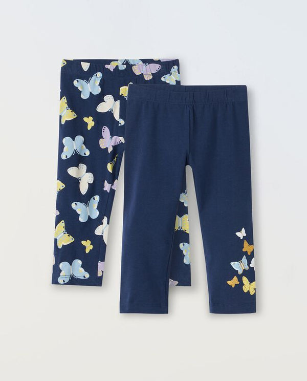 Pack 2 leggings in cotone stretch bambina